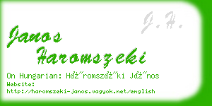 janos haromszeki business card